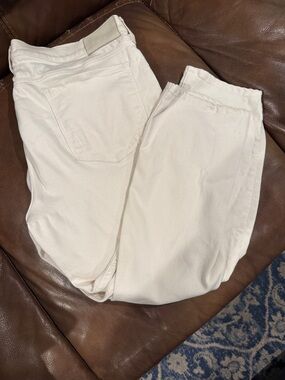 Paige Cream/White Straight-Leg Jeans 38x30